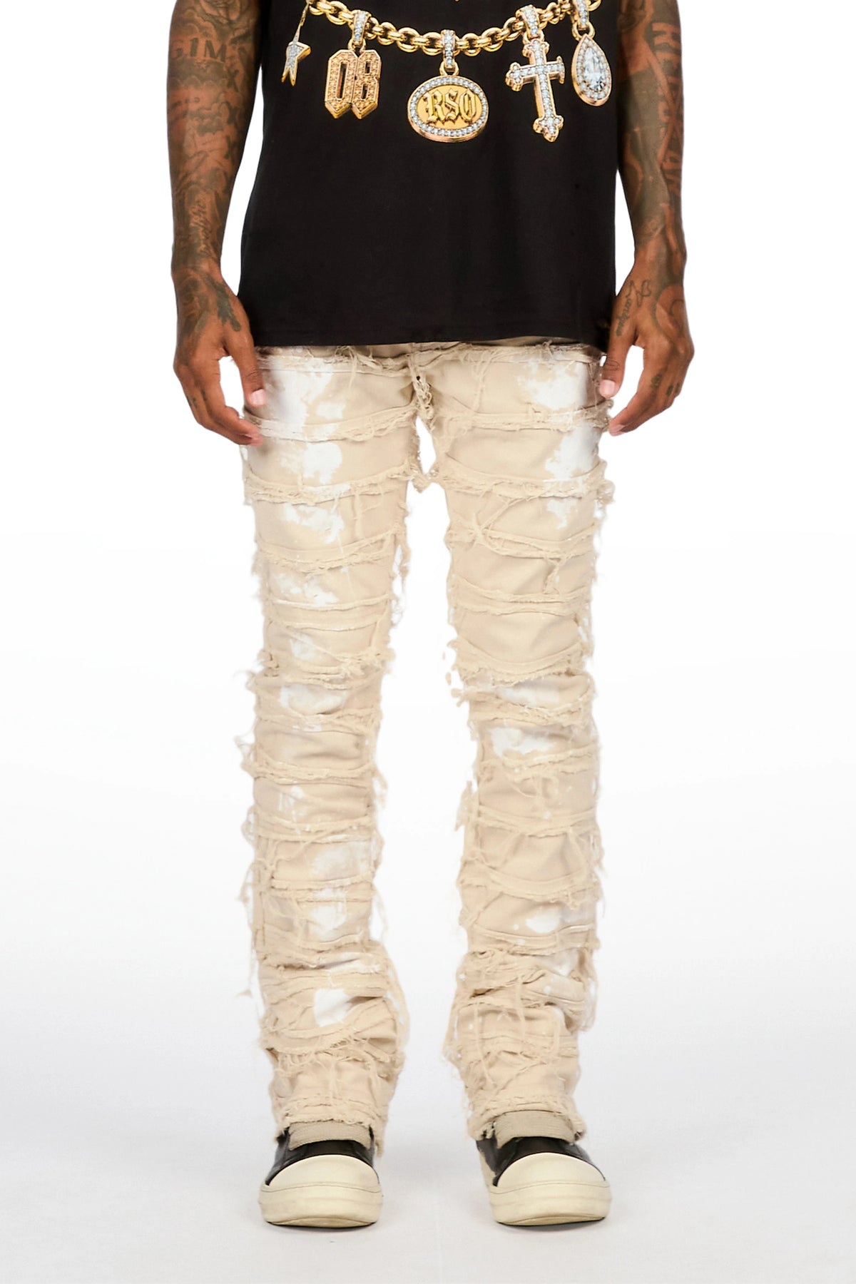 Garson Beige Stacked Fit Jean