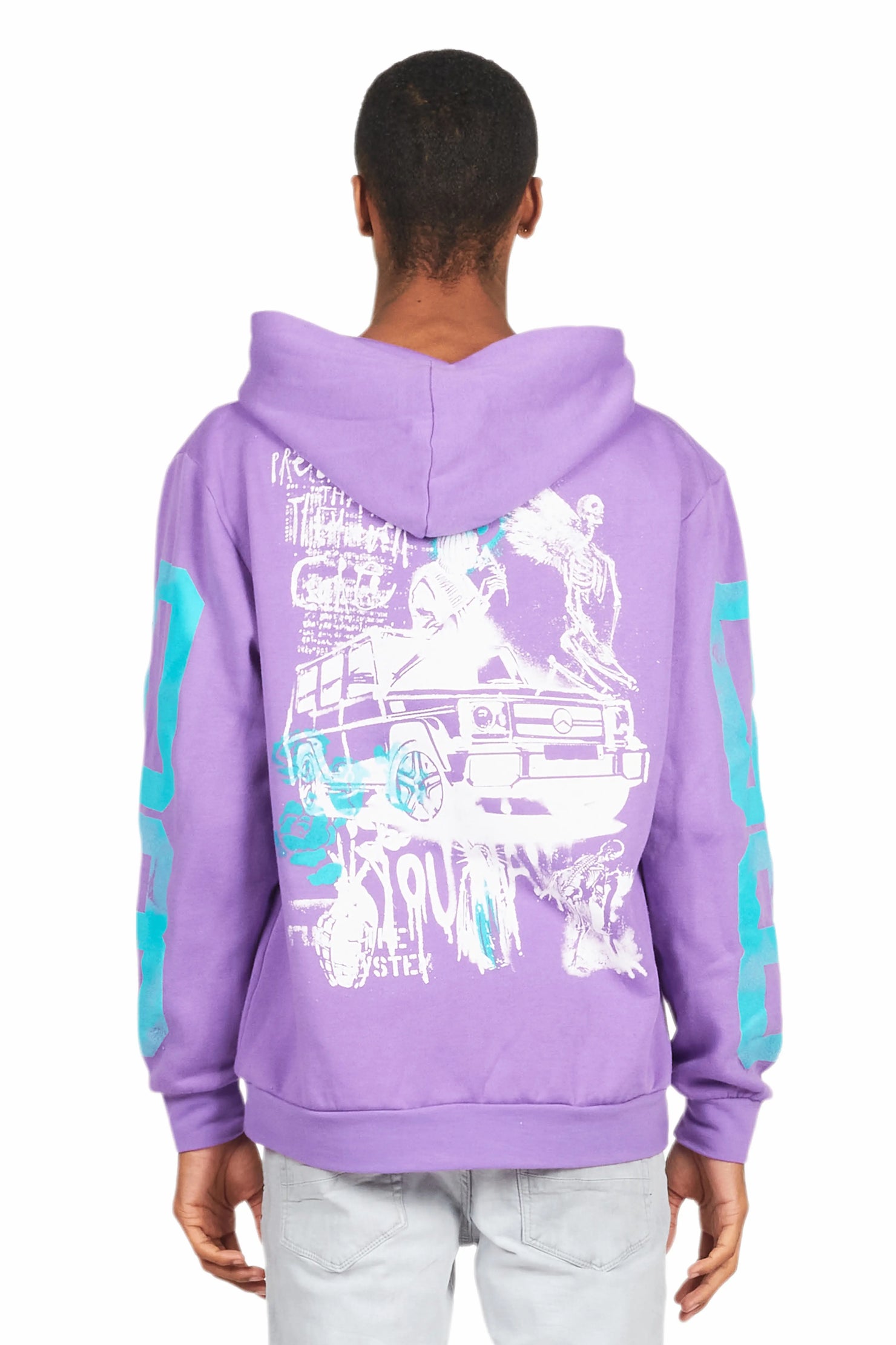 Grill Purple Distressed Graphic Hoodie