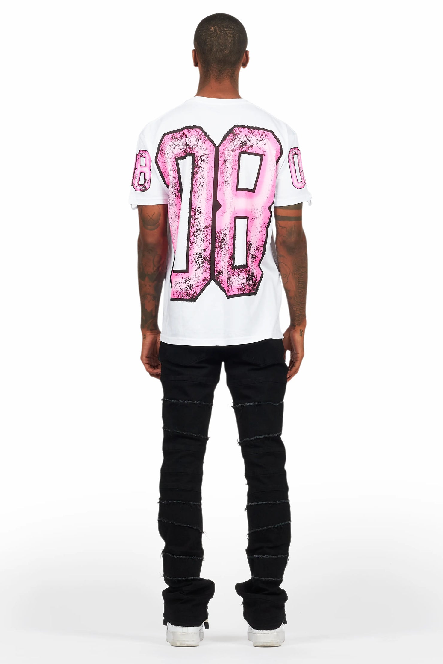 Franko Jet Black Stacked Flare Jean