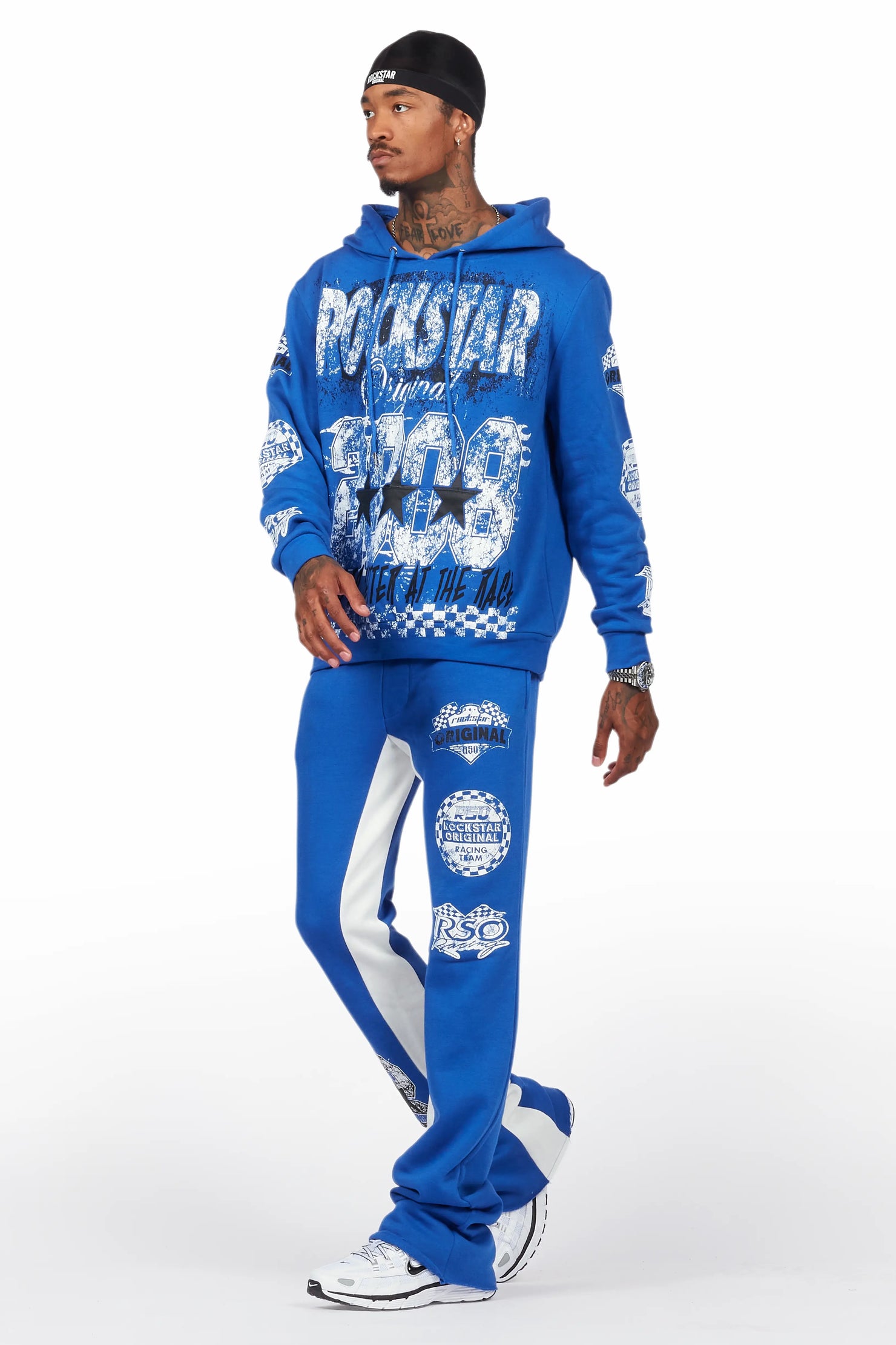 Racing Grung Royal Blue Hoodie/Baggy Track Pant Set