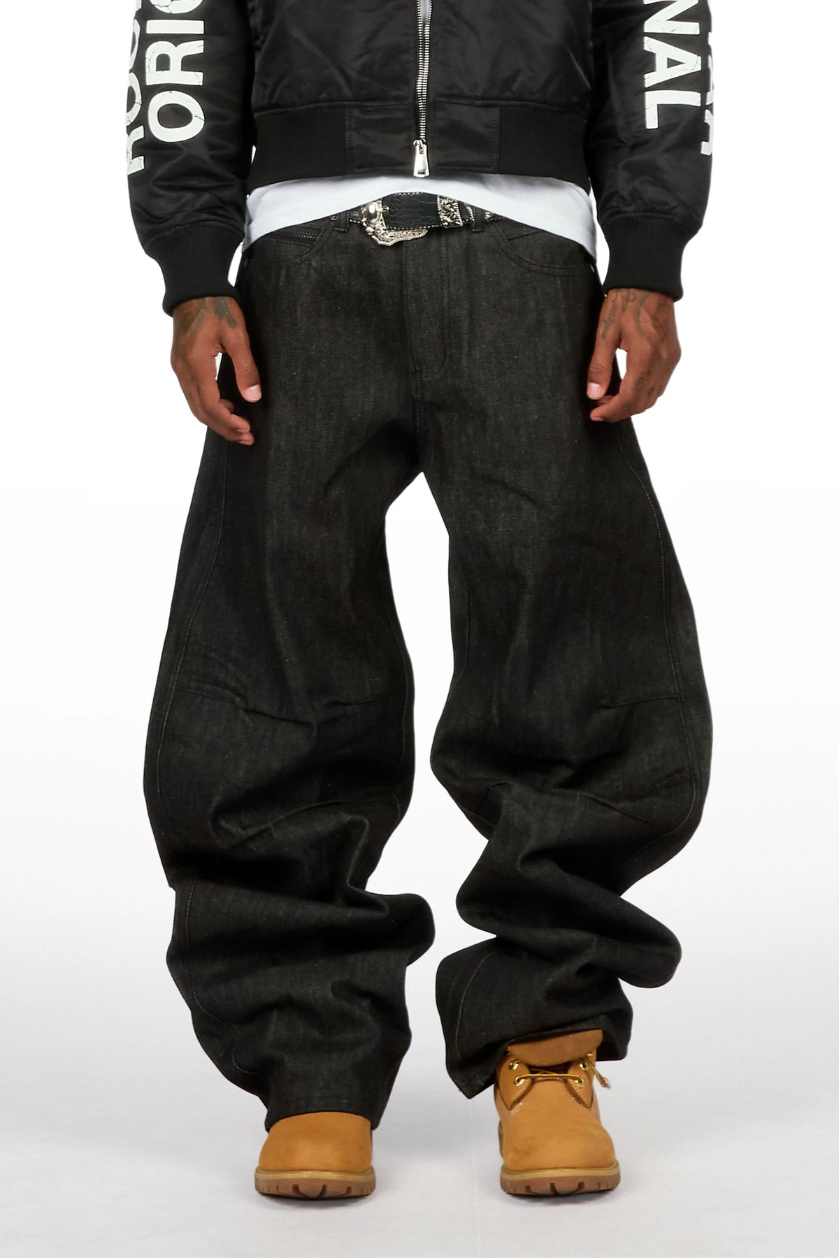 Fame Raw Black Barrel Fit Jean