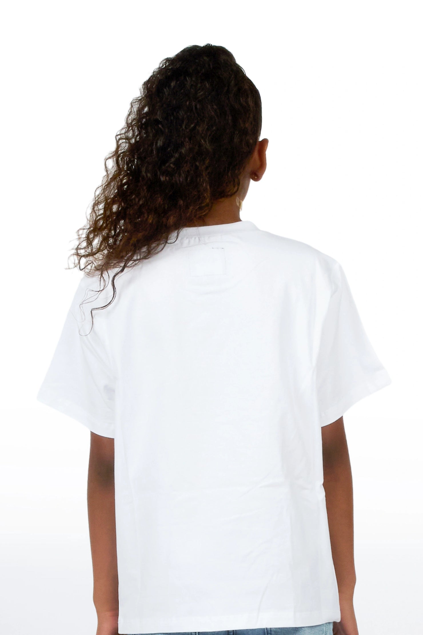 Girls Erikka White Rhinestone Baby Tee