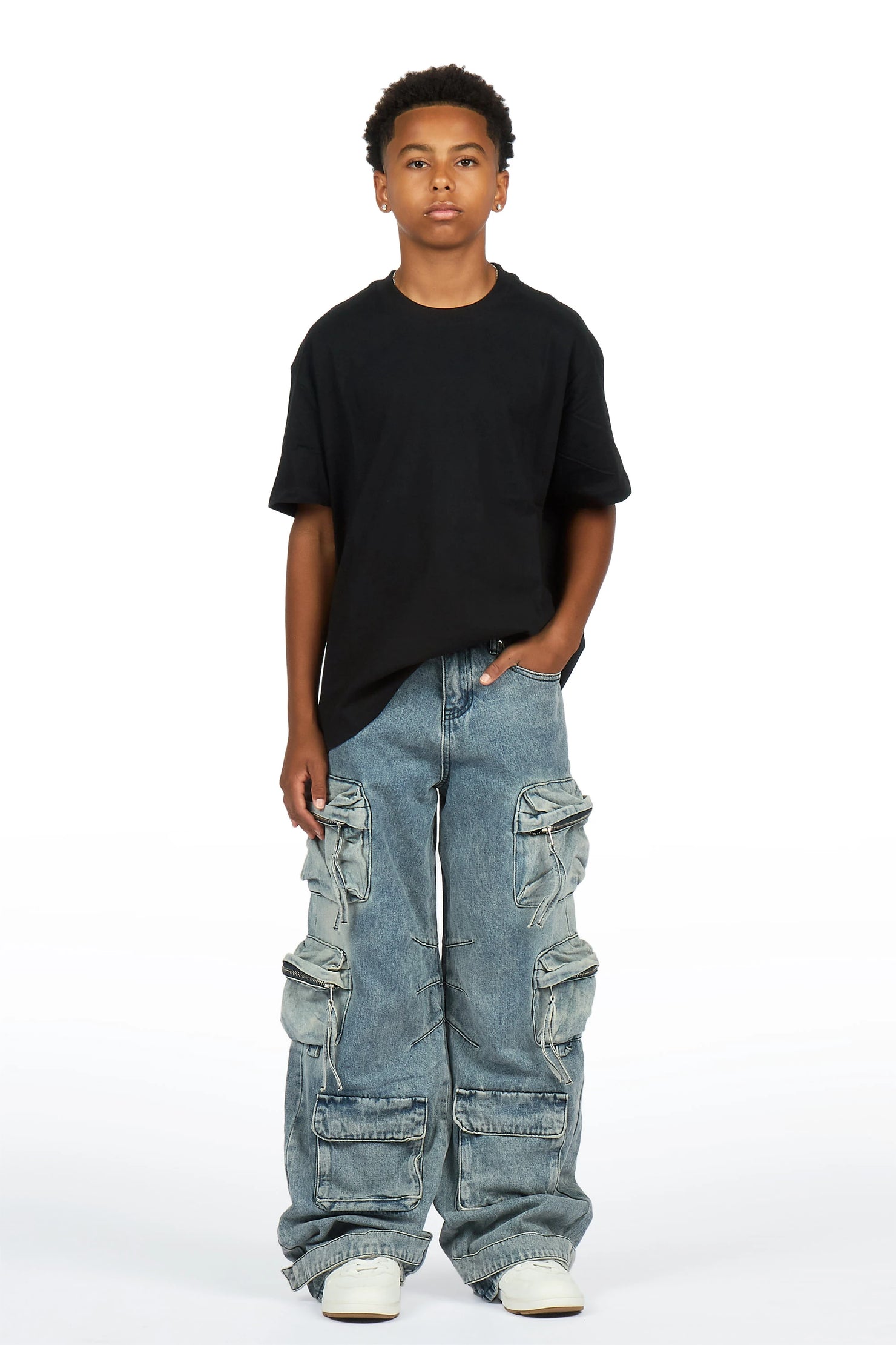 Boys Lenz Blue Baggy Fit Jean
