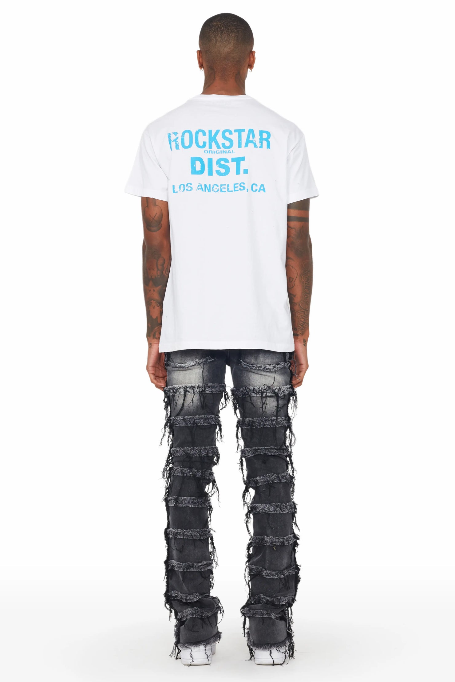 Josie Black Stacked Flare Jean