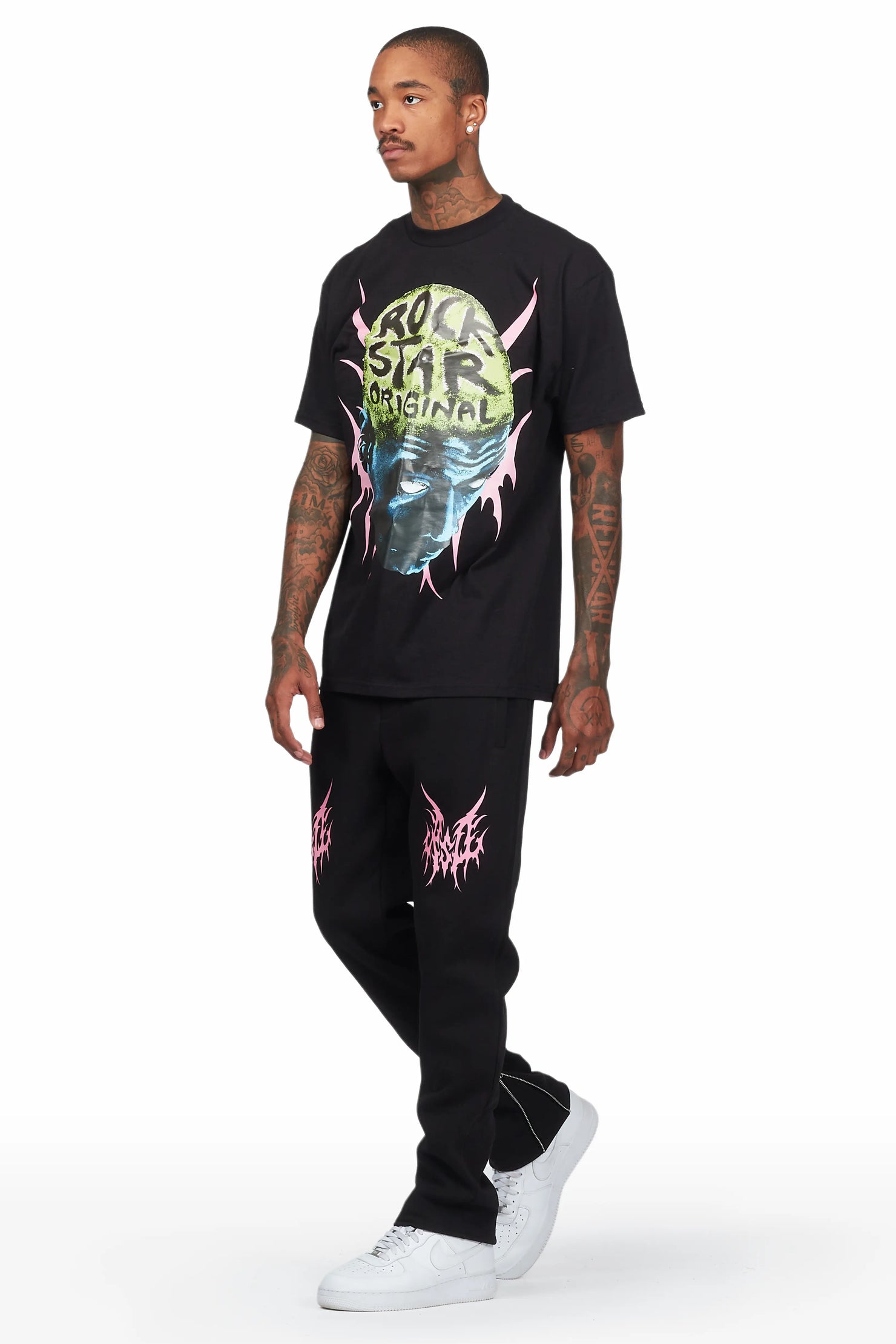Westy Black T-Shirt Slim Fit Track Set