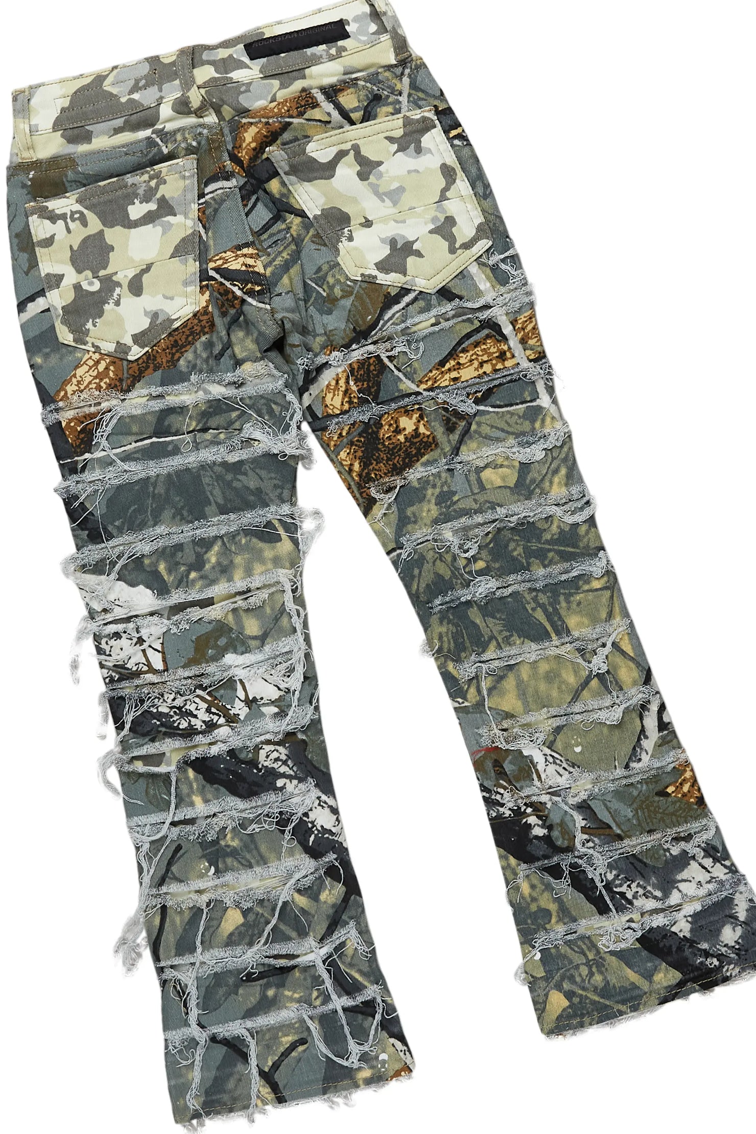 Boys Semaj Tree Camo T-Shirt/Stacked Flare Jean Set