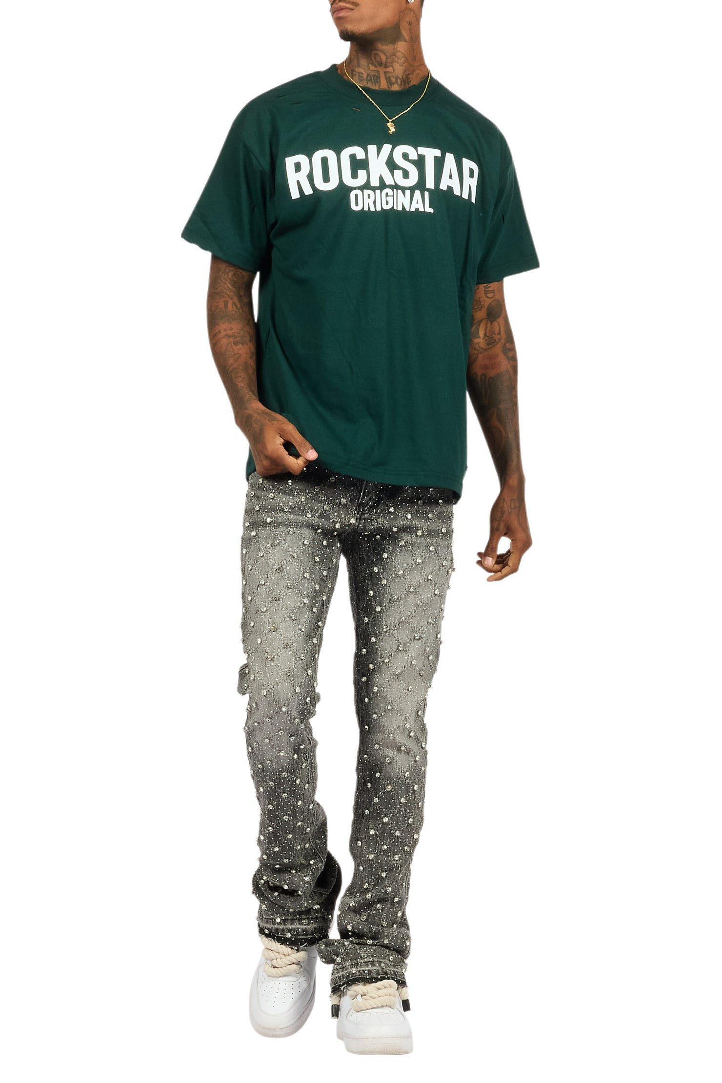 Sana 2.0 Dark Green/White Oversized Graphic T-Shirt