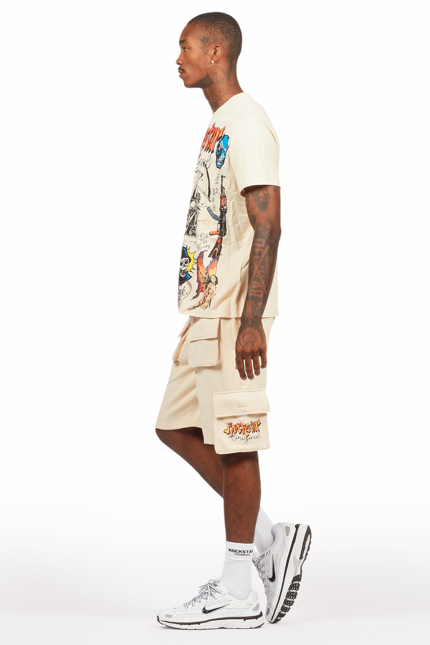 Shoota Beige/Black Short Set