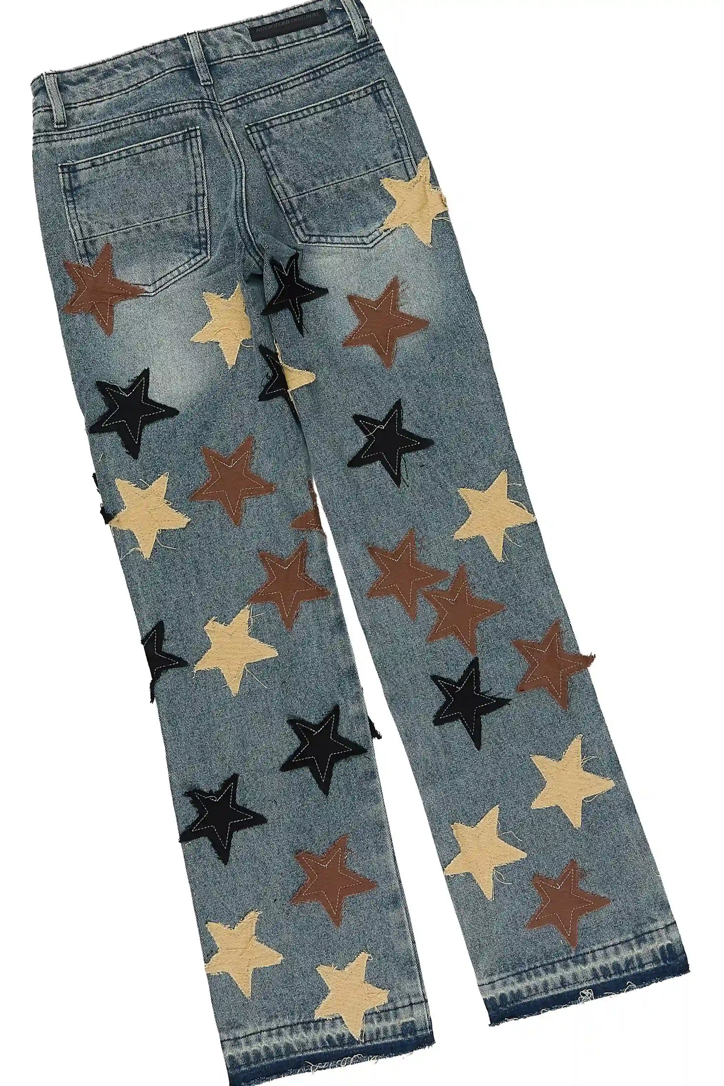 Boys Byson White/Brown T-Shirt Patchwork Jean Set