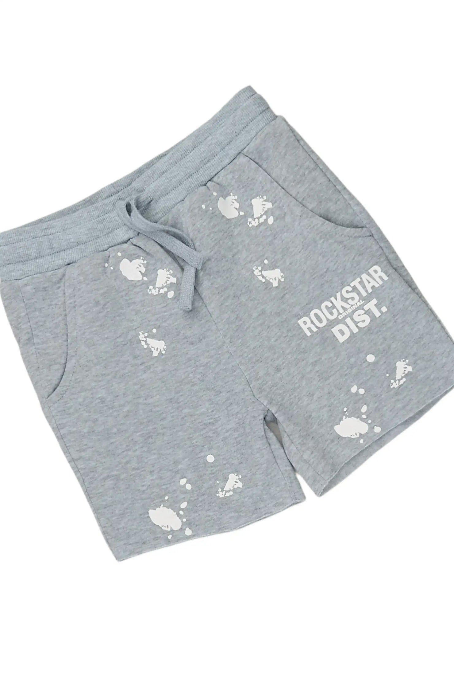 Boys Raffer Heather Grey Hoodie Short Set