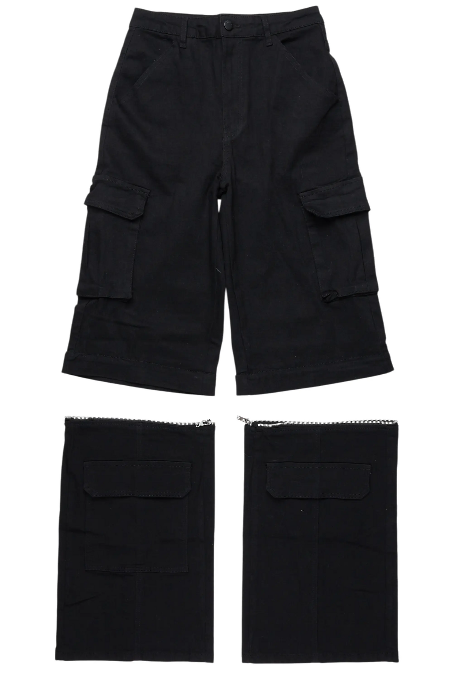 Precious Black Baggy Stacked Jean