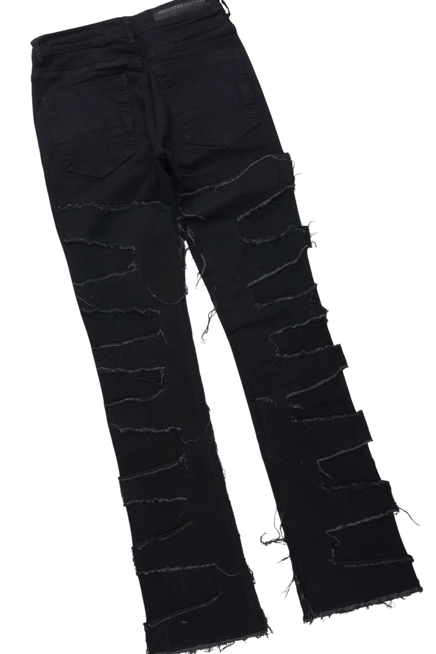 Saxon Black/Orange Hoodie/Stacked Flare Jean Set