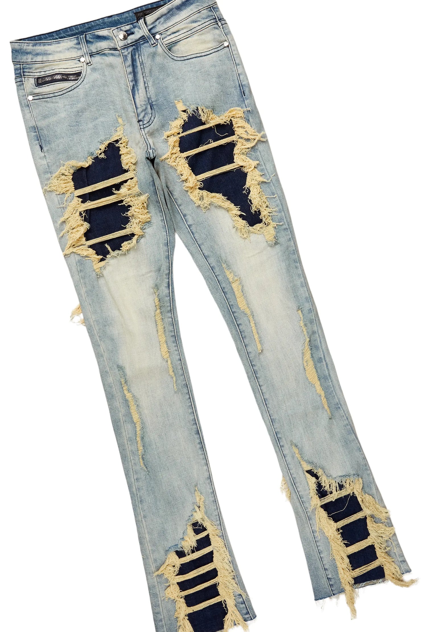 Barrett Beige Hoodie & Fateh Stacked Jean Bundle