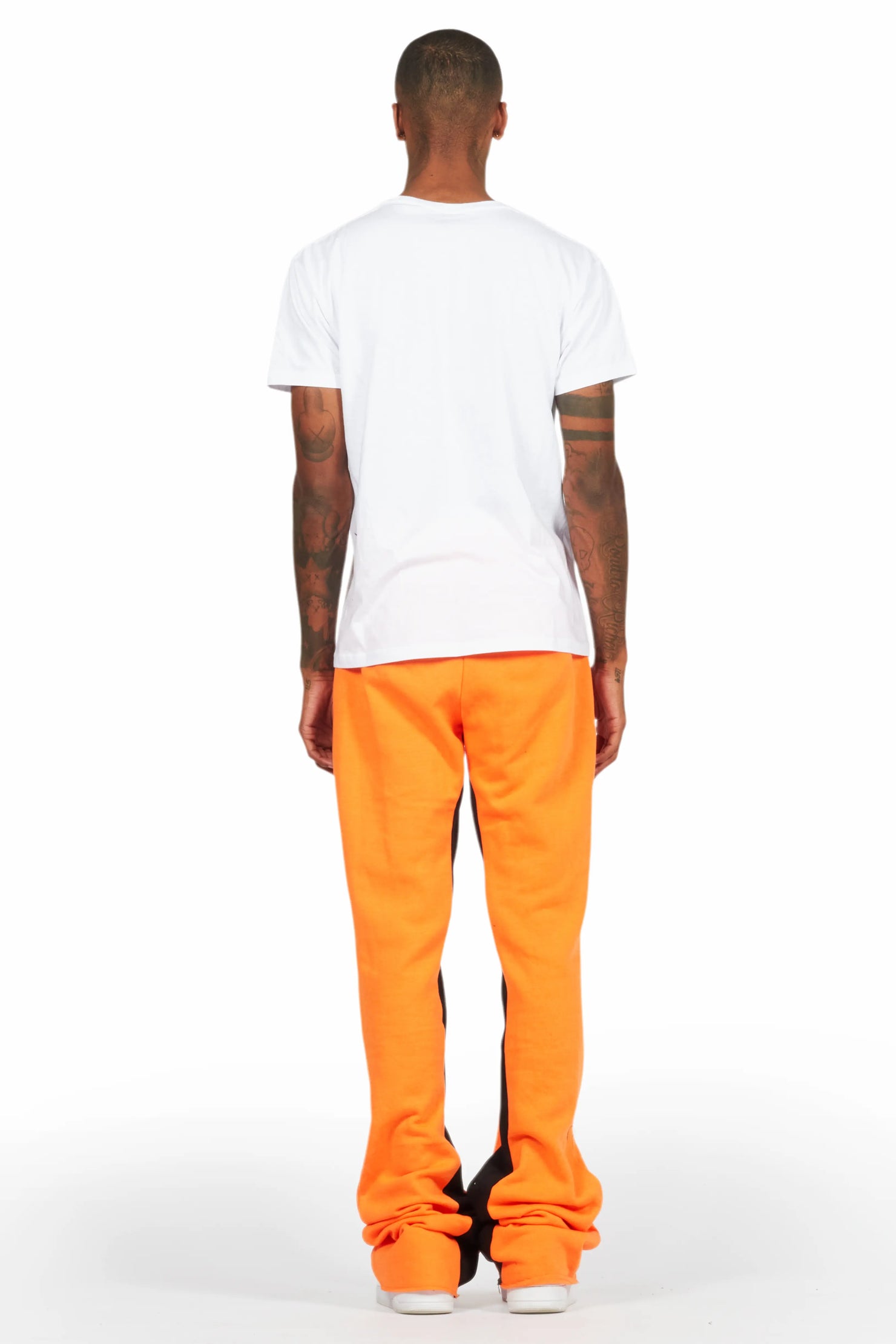 Uko Orange Stacked Baggy Track Pant