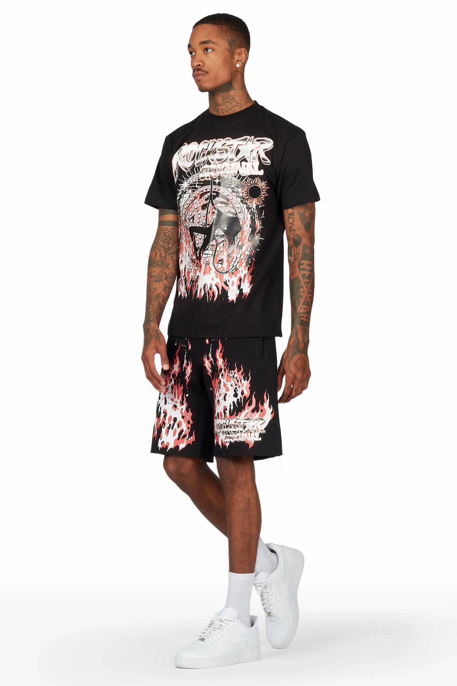 Gentlemen Black T-Shirt Short Set