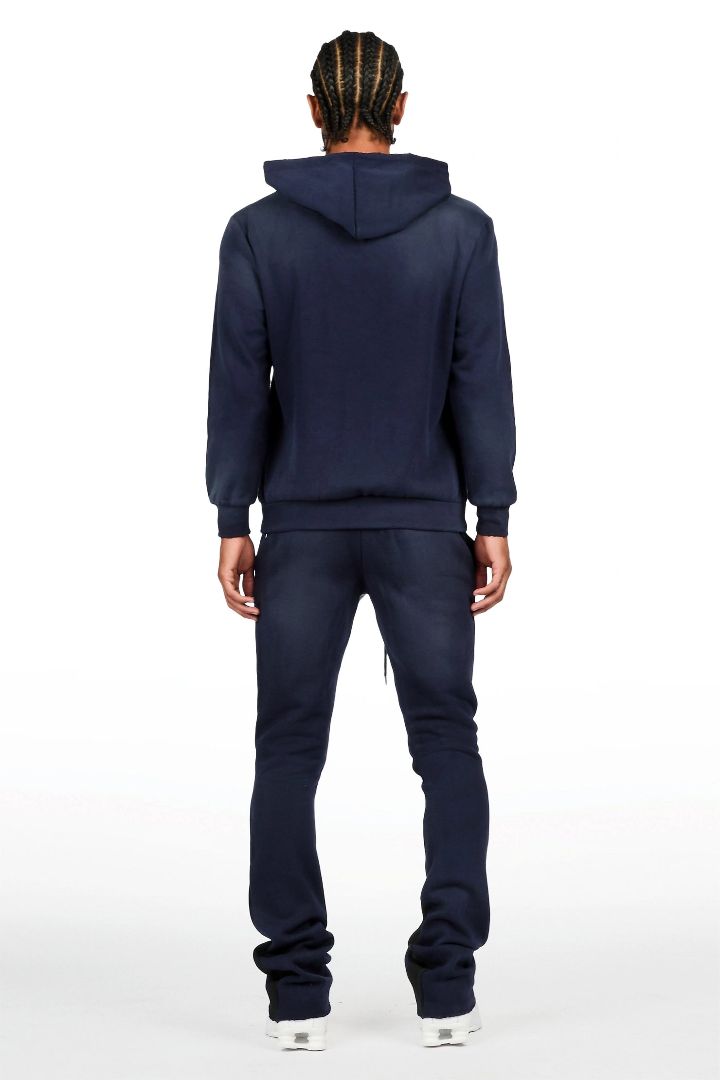Raze Navy Hoodie/Stacked Flare Pant Track Set