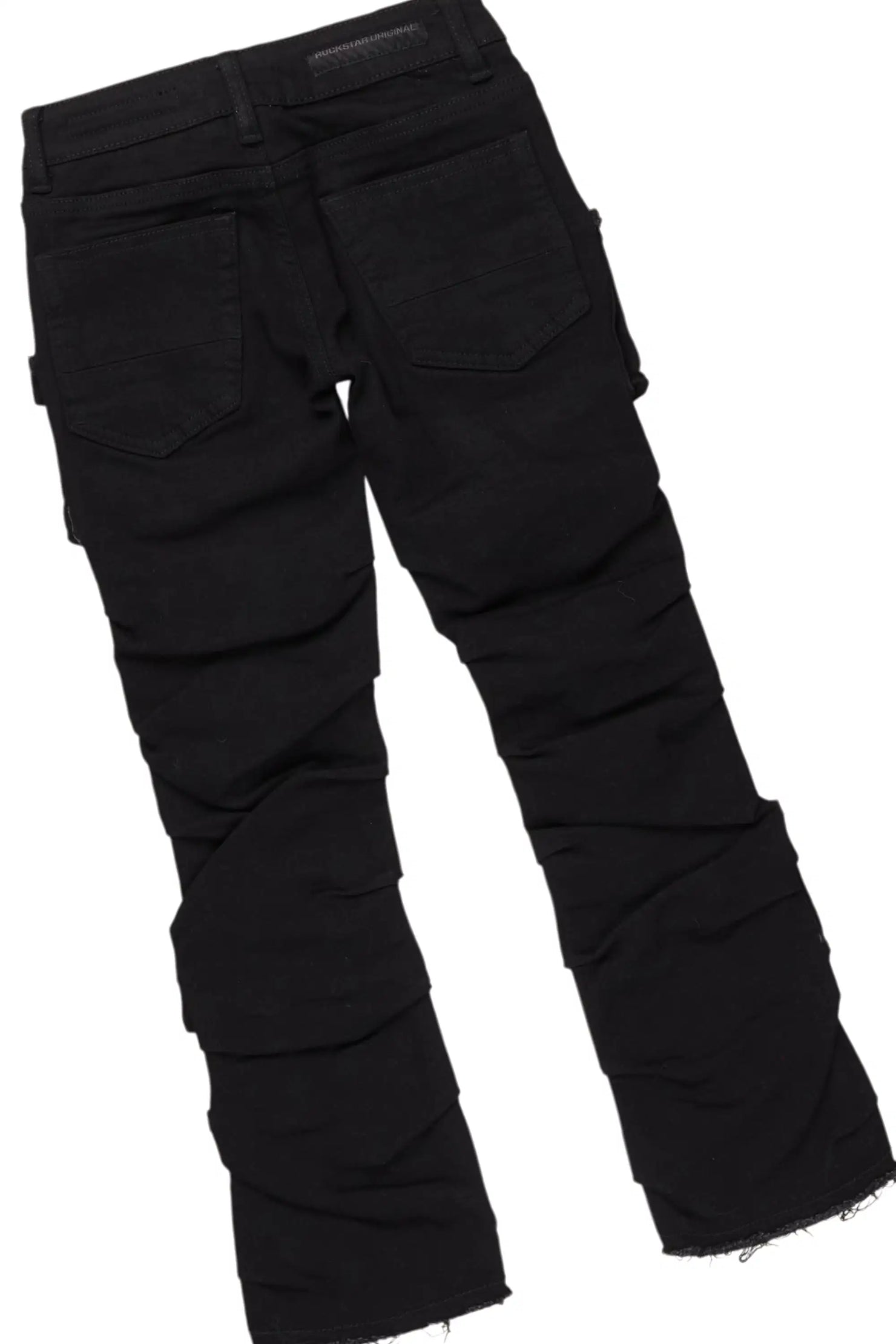 Girls Yulianna Grey/Black T-Shirt Stacked Jean Set
