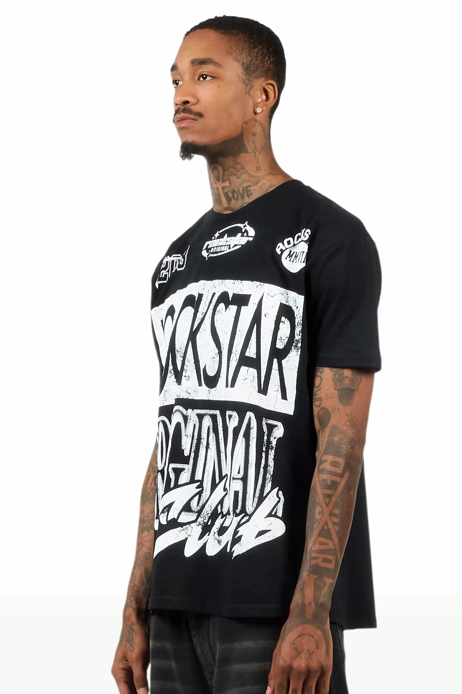 Rylok Black/White Oversized Graphic T-Shirt