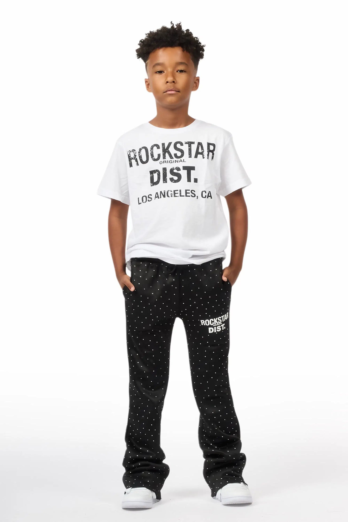 Boys Alpine Black Rhinestone Track pant