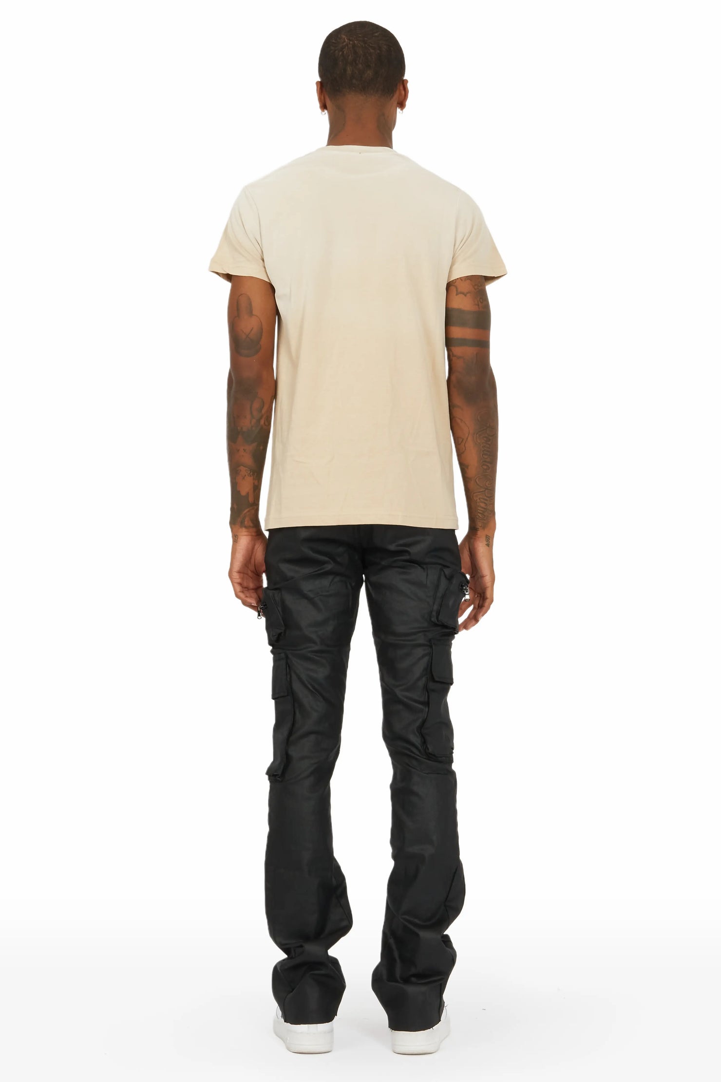 Ritz Black Coated Stacked Flare Jean