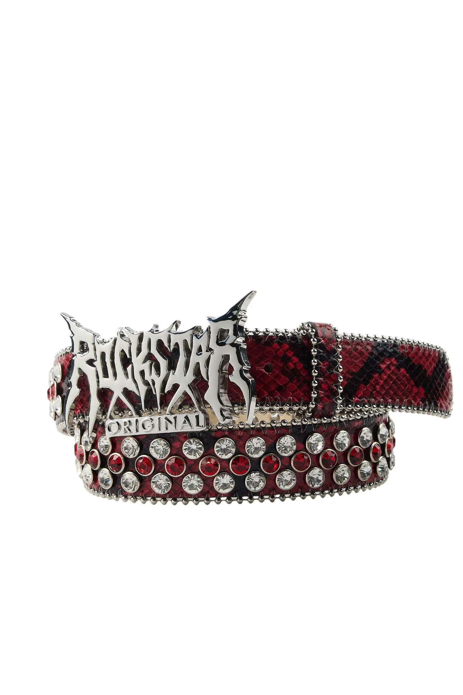 Boys Elms Black/Red Rockstar Logo Belt
