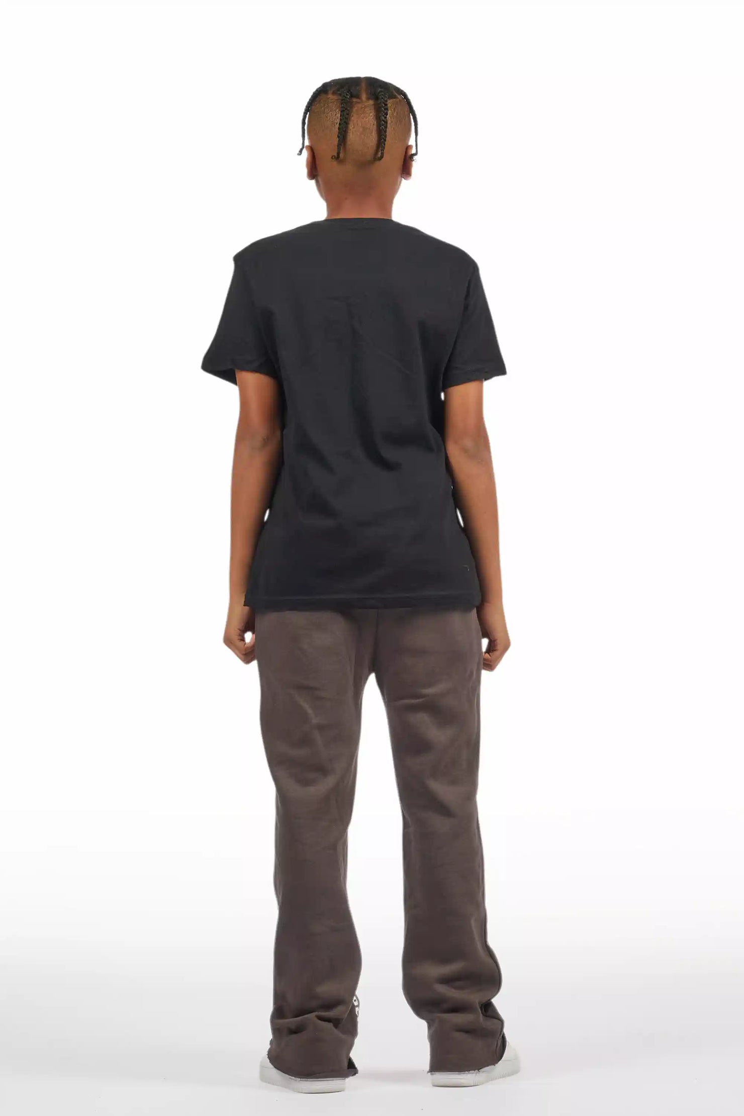 Boys Callie Vintage Grey Stacked Flare Pants