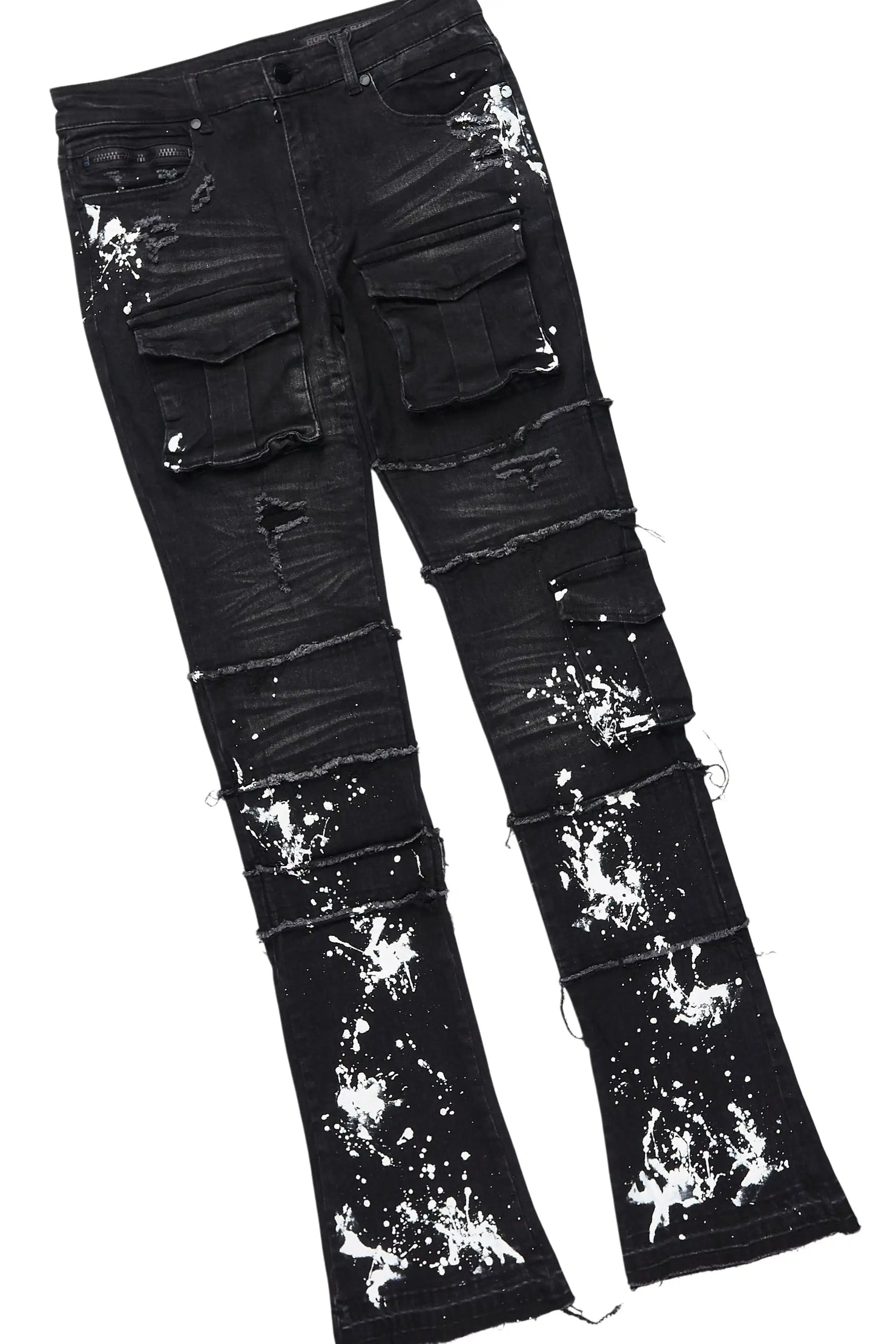 Raffer Black/Black Windbreaker/Stacked Cargo Flare Jean