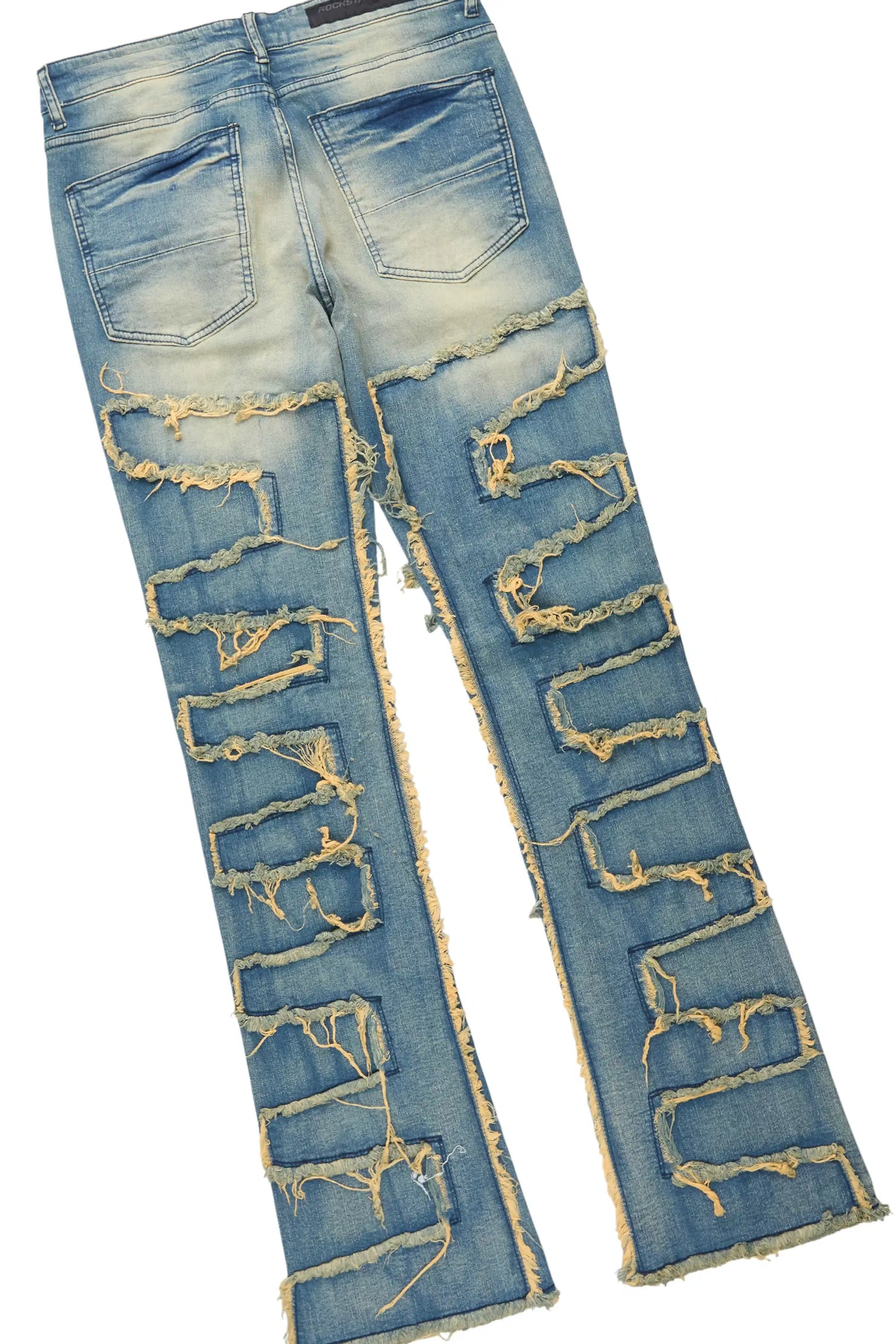 Saxon Green/Blue Hoodie/Stacked Flare Jean Set