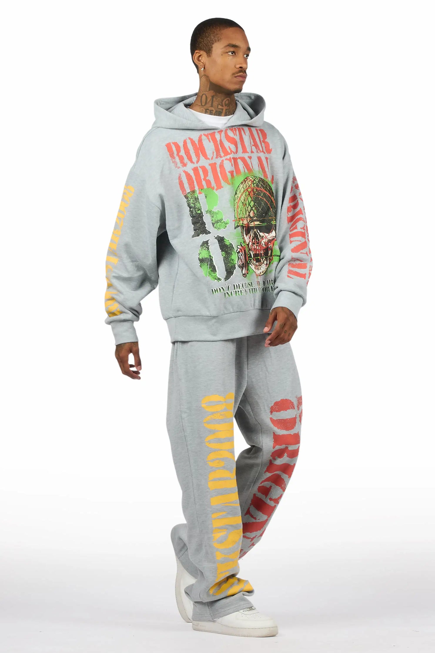 Killshot Romance Heather Grey Hoodie/Baggy Pant Track Set