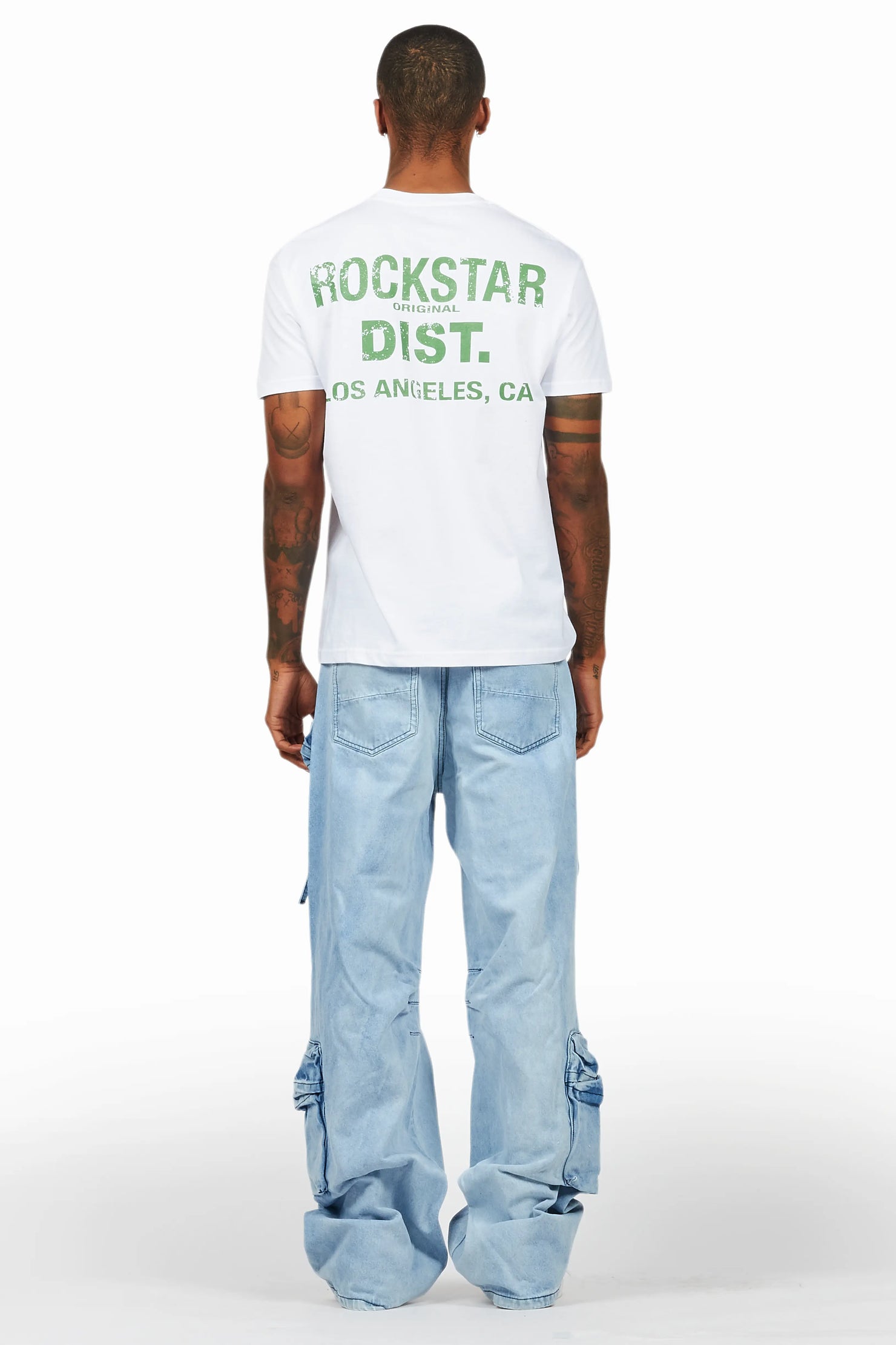 Cazer Blue Baggy Fit Cargo Jean