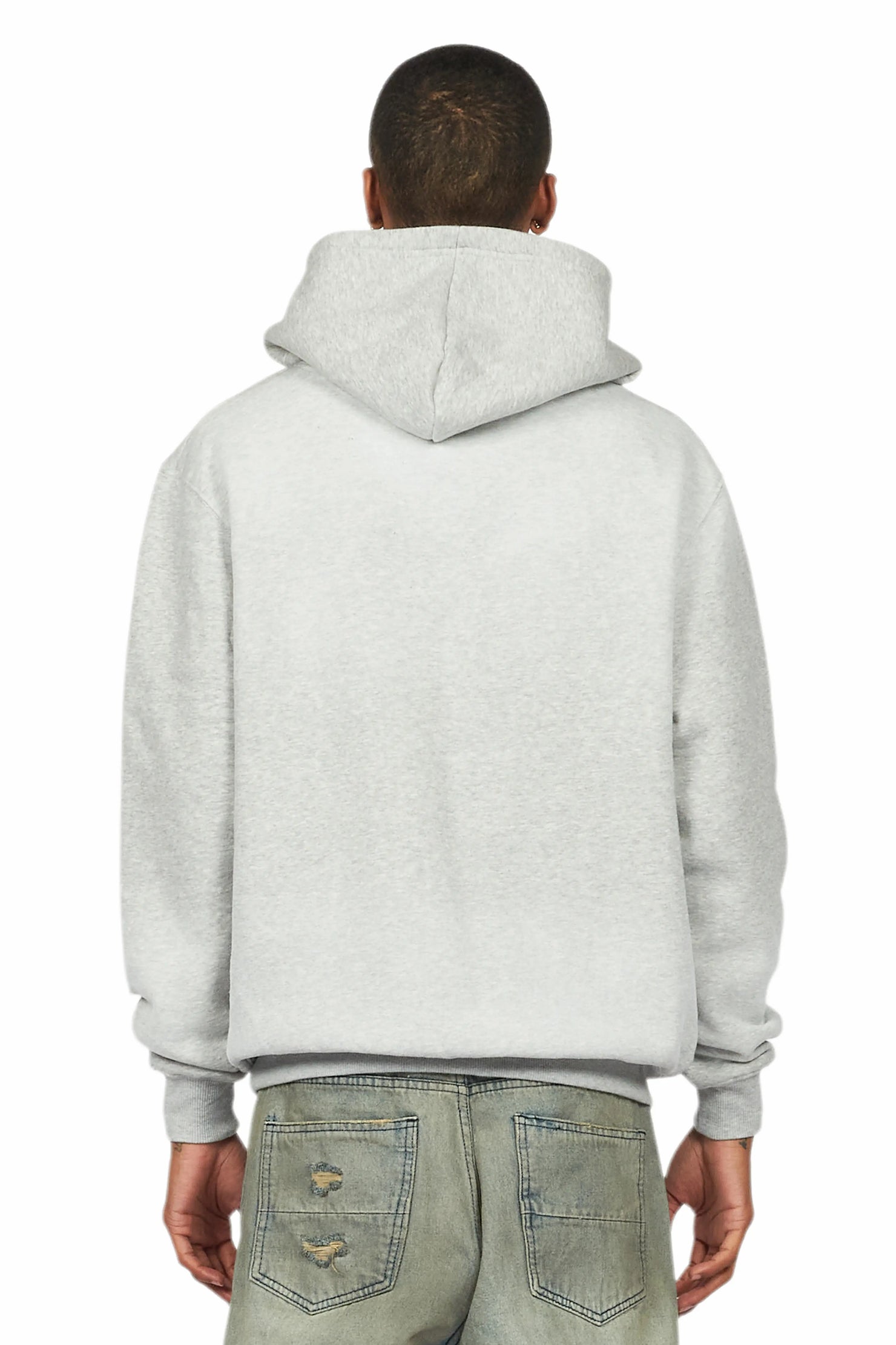 Baki Heather Grey Distressed Hoodie