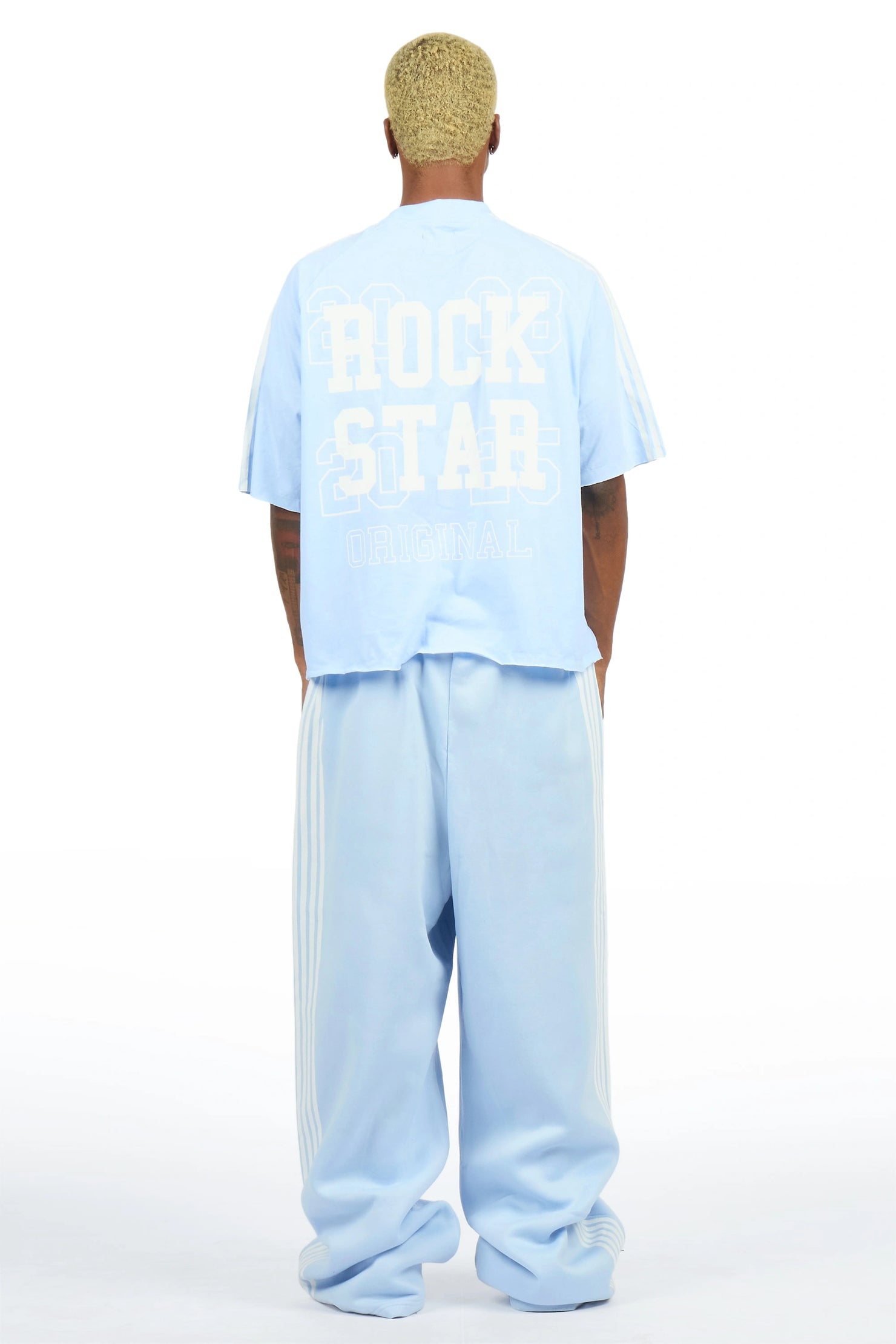 Berco Light Blue T-Shirt/Double Waisted Baggy Track Set