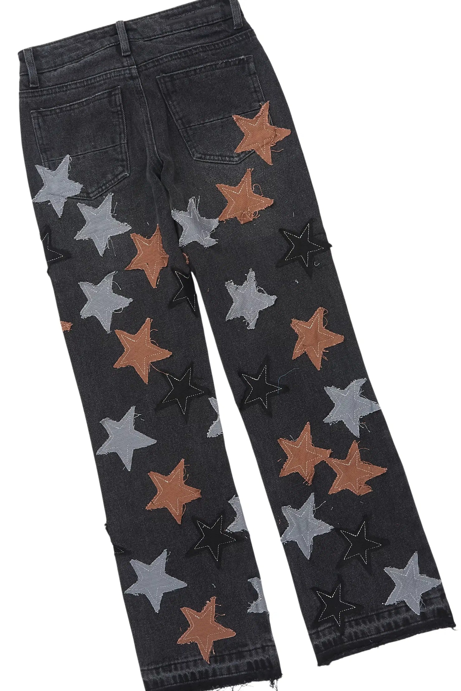 Boys Lake Black Hoodie & Starlane Black Stacked Flare Jean Set