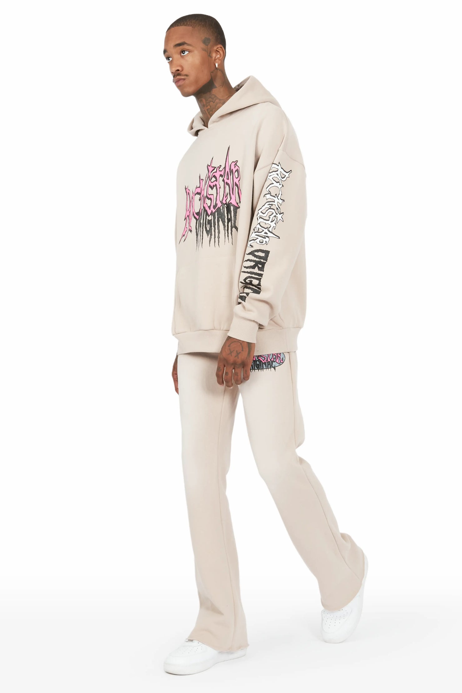 Hawkey Taupe Hoodie/Flare Trackset