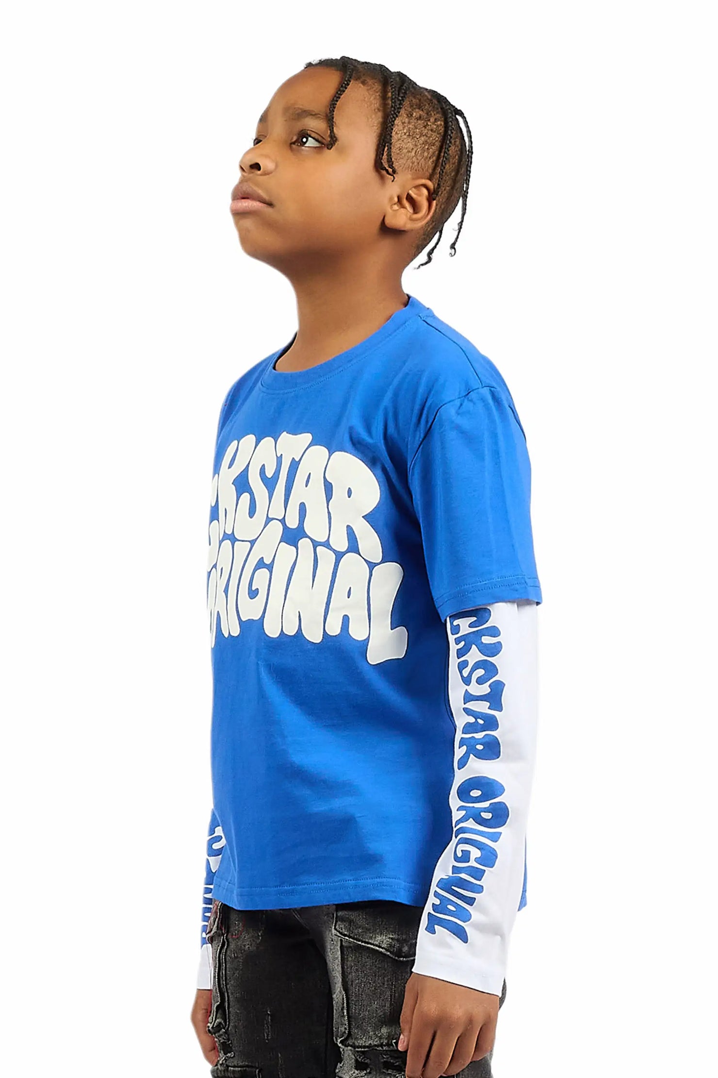Boys Monit Royal/White Double Layer Graphic T-Shirt