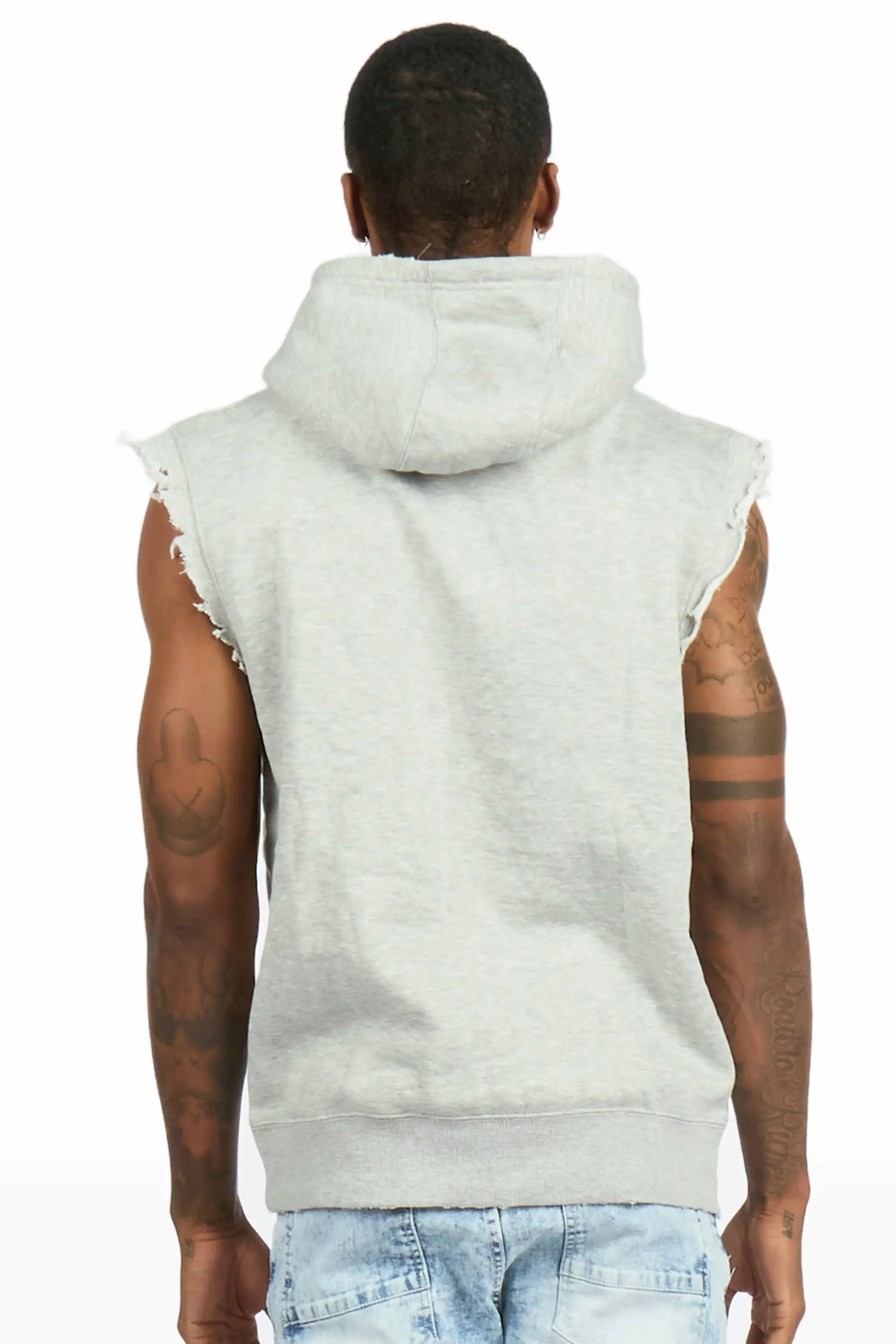 Amos Grey Cut Sleeve Hoodie