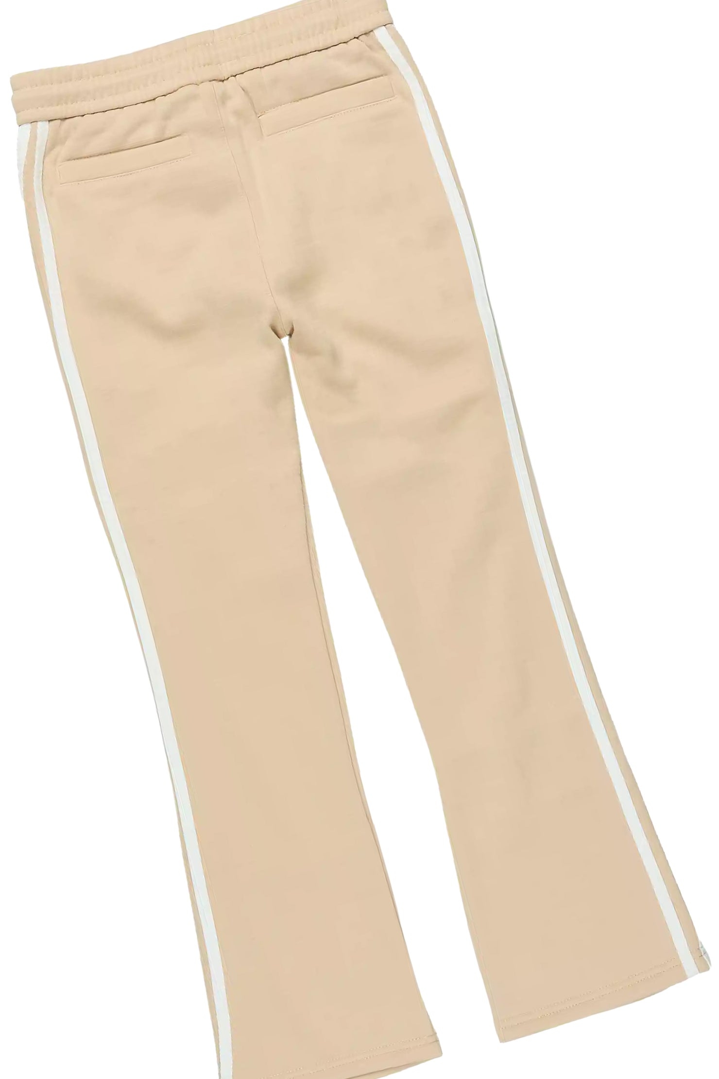 Boys Korrit White/Beige T-Shirt Stacked Pant Set