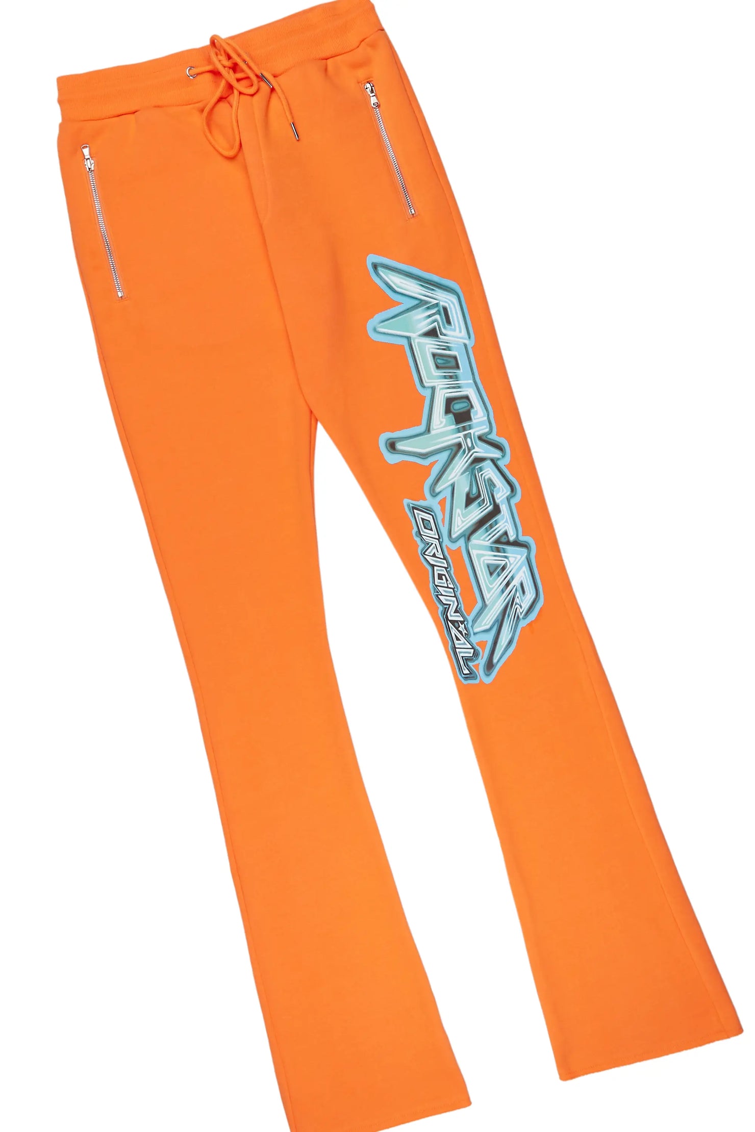 Obern Orange Graphic Hoodie/Stacked Flare Pant Track Set