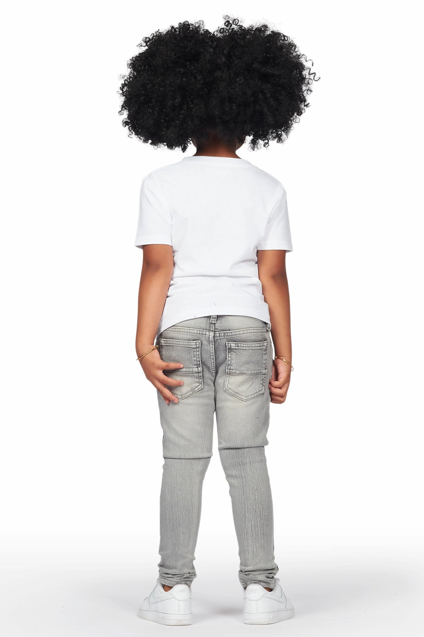 Girls Hadia Grey Ripped Skinny Jean