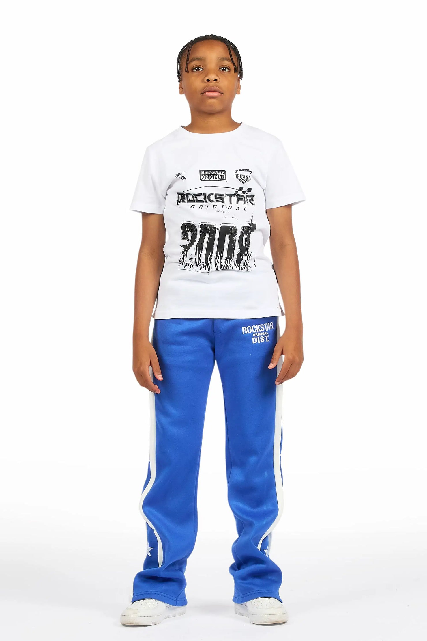 Boys Arkady Royal Stacked Flare Track Pant