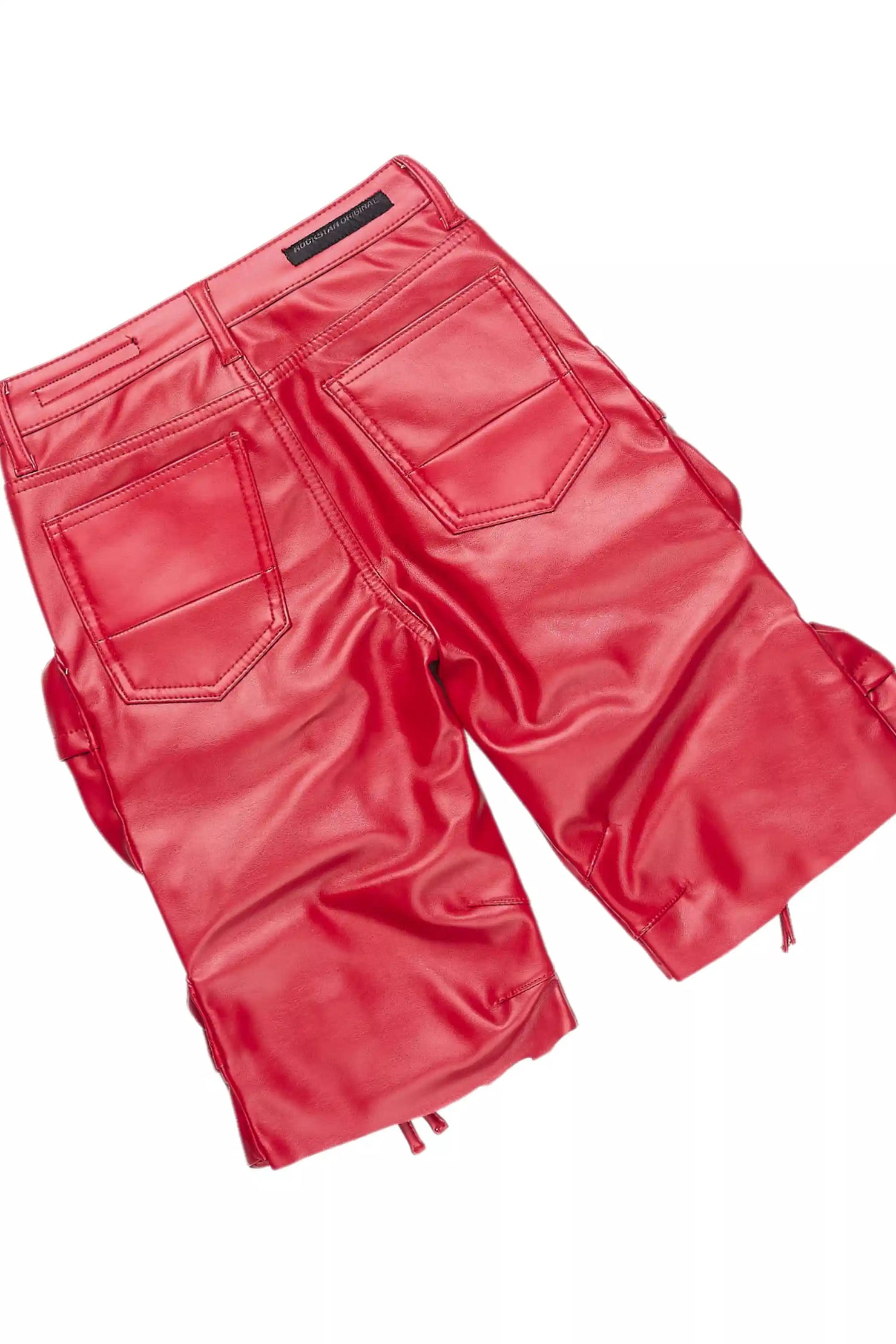 Boys Saxon Black/Red T-Shirt/PU Short Set