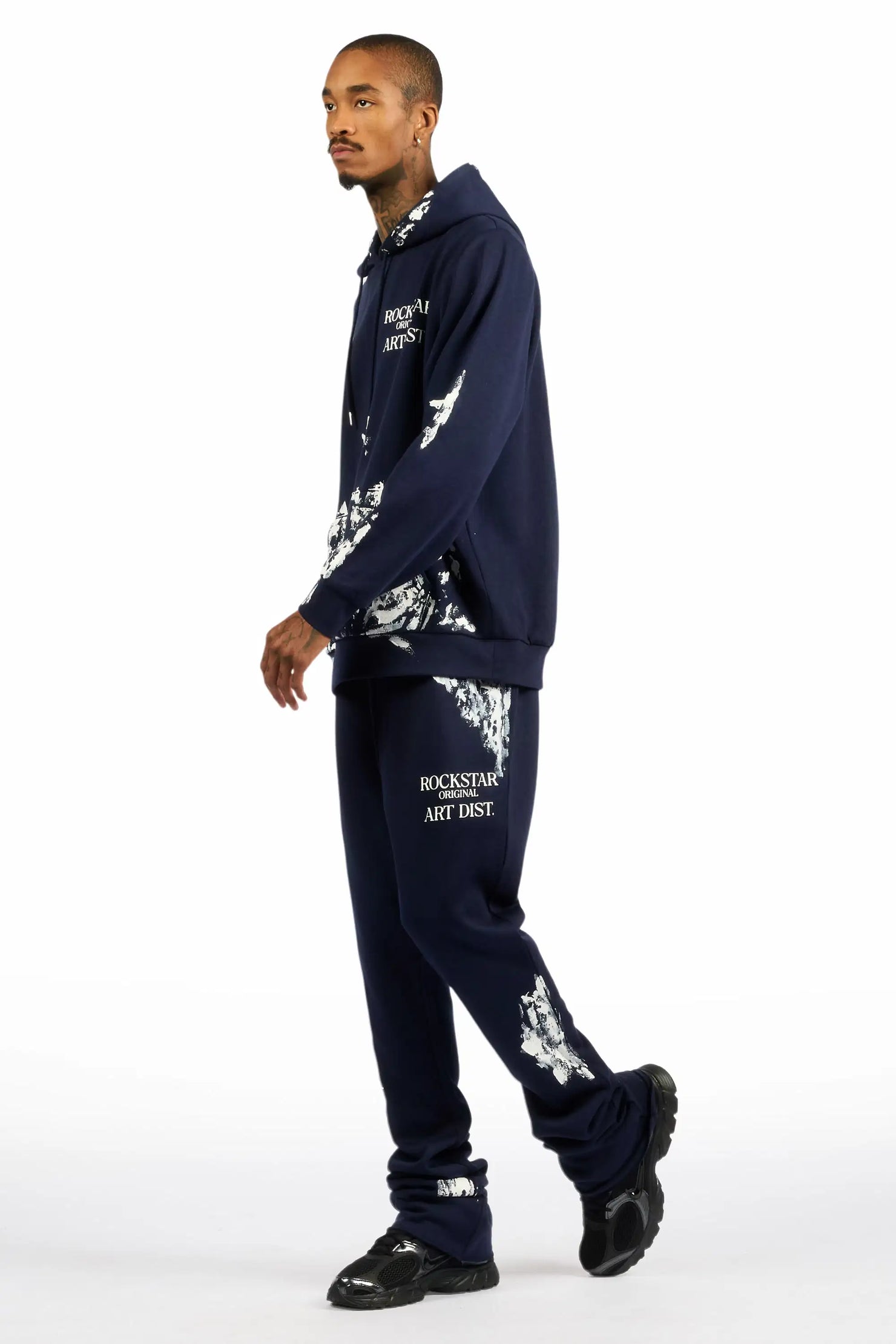 Filip Navy Hoodie/Stacked Pant Track Set