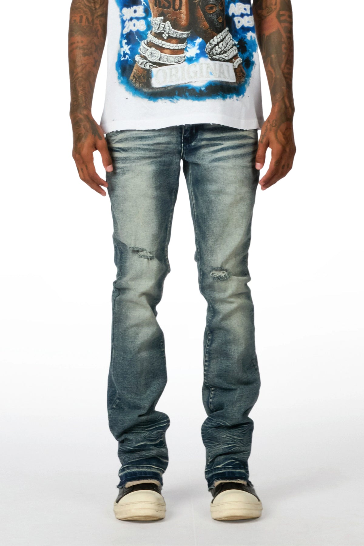 Macker Dark Blue Stacked Jean