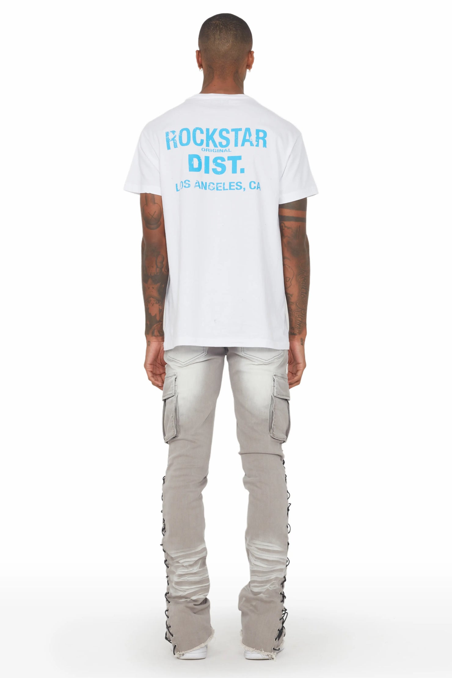 Honor Grey Stacked Flare Jean