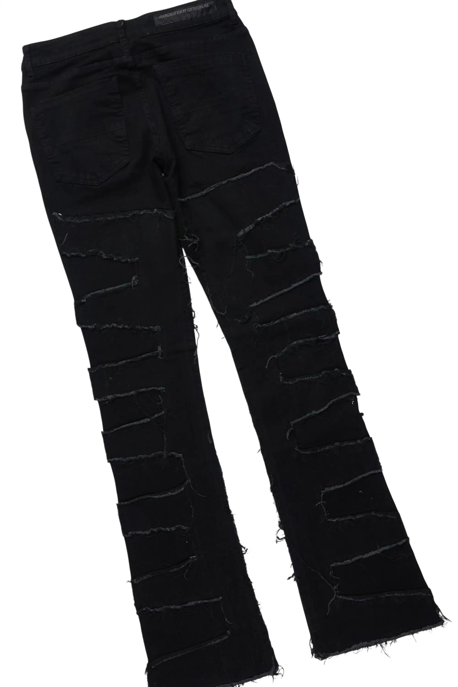 Saxon Black/Black Hoodie/Stacked Flare Jean Set