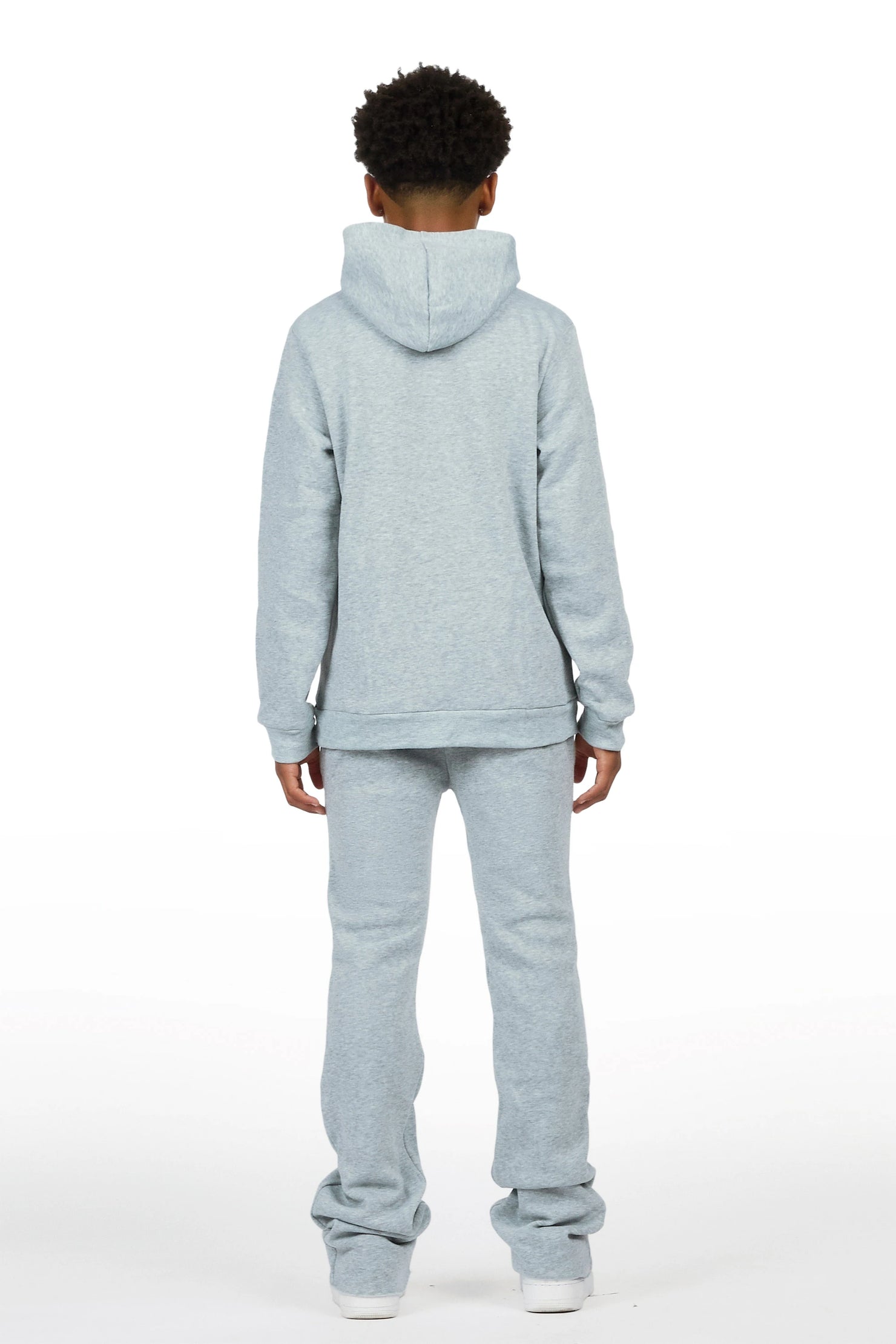 Boys Lance Heather Grey Stacked Hoodie Track Set