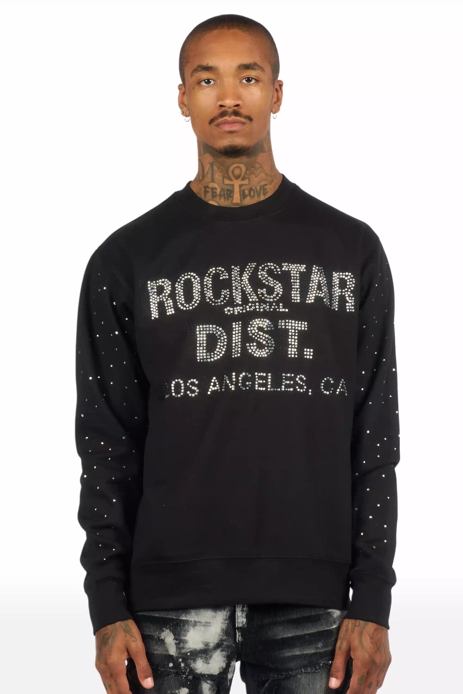 Raze Black/Silver Rhinestone Crewneck Sweatshirt