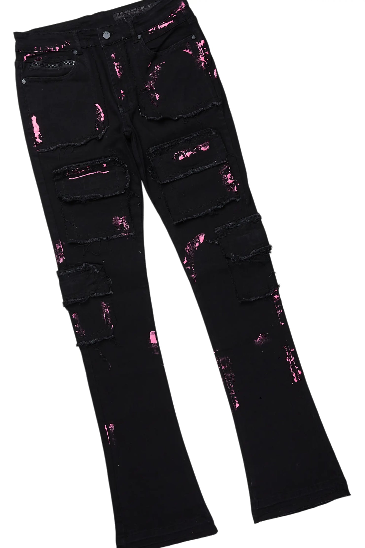 Grill Black/Pink Hoodie/Stacked Flare Jean Bundle