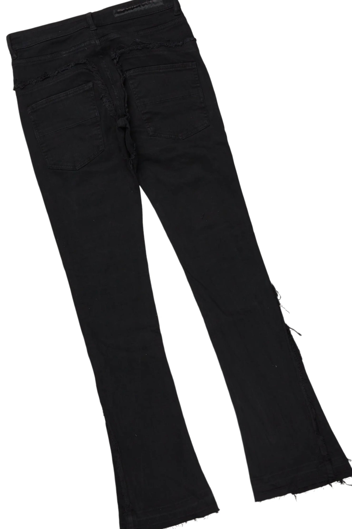 Santorini Black Long Sleeve T-Shirt/Stacked Flare Jean Bundle