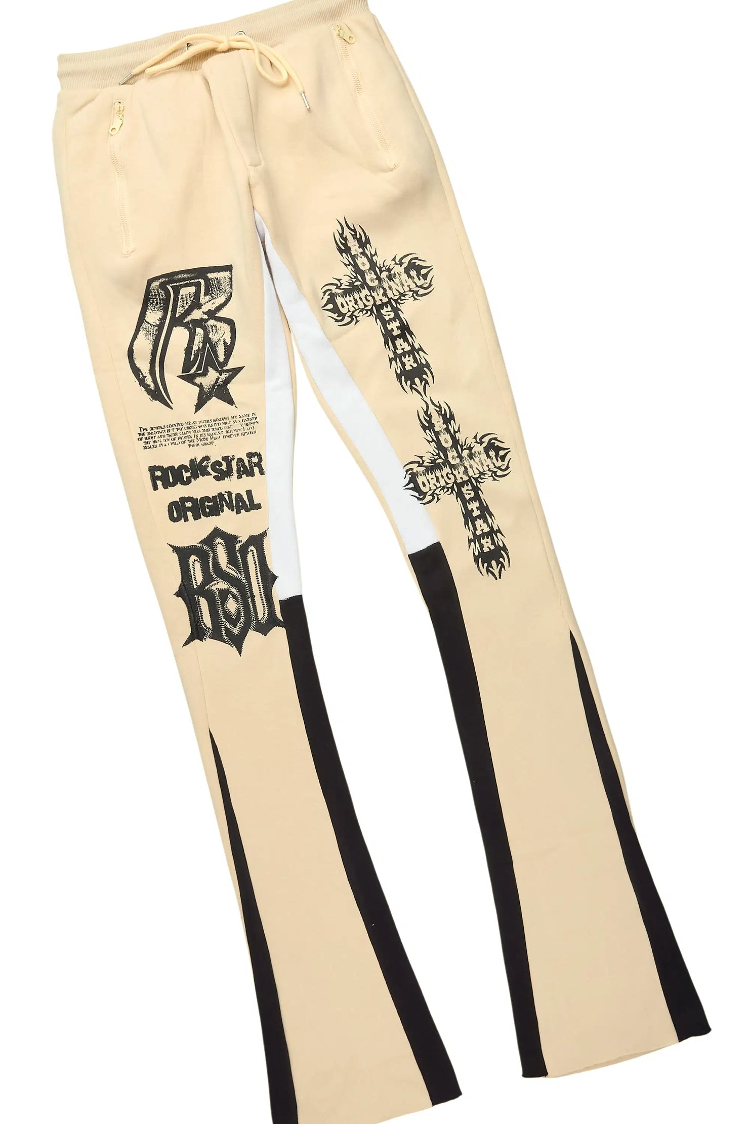 Raxil Beige/Black Hoodie/Stacked Track Set